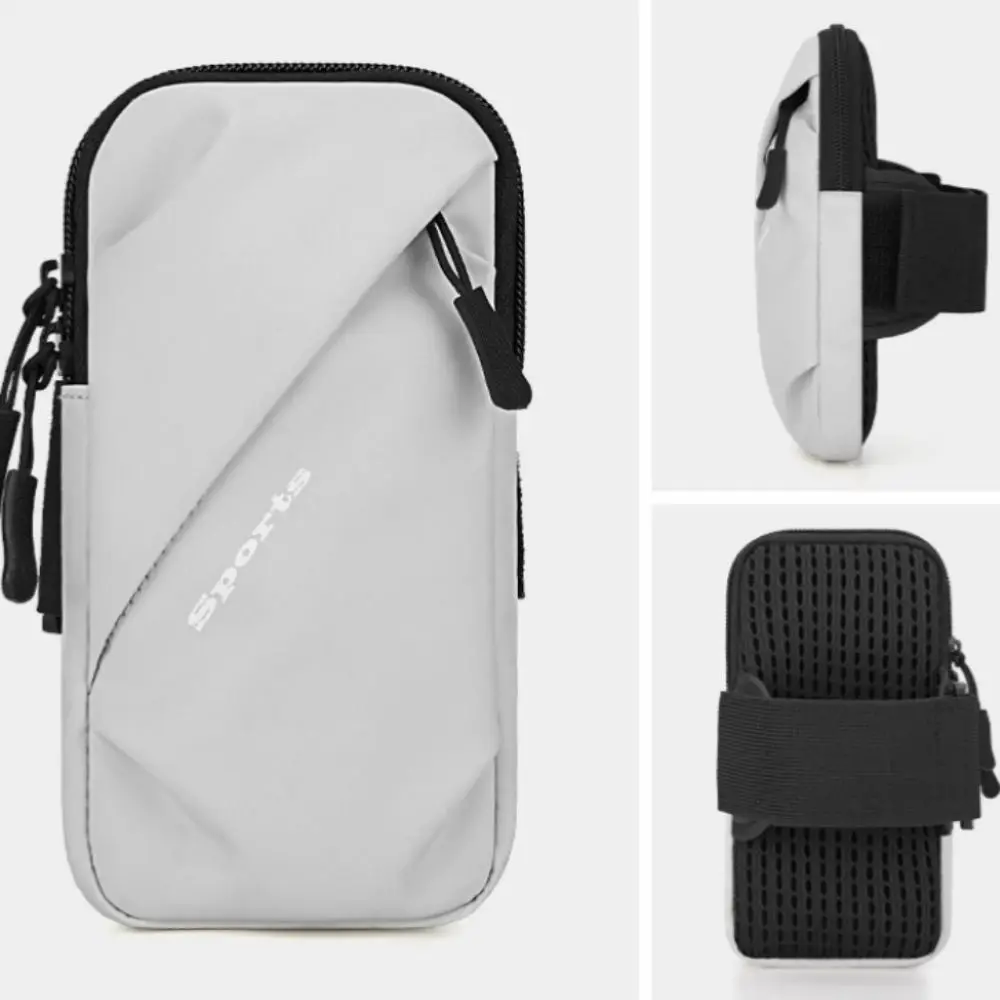

Mesh Breathable Arm Phone Bag Double Layers Waterproof Running Phone Bag Elastic Adjustable Protective Sports Arm Bag Universal
