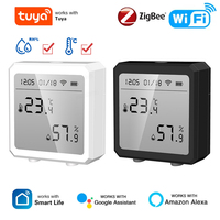 Tuya-Zigbee Temperature and Humidity Sensor with Backlight, Thermometer, Hygrometer, Monitoring for Alexa, Google Home, WiFi