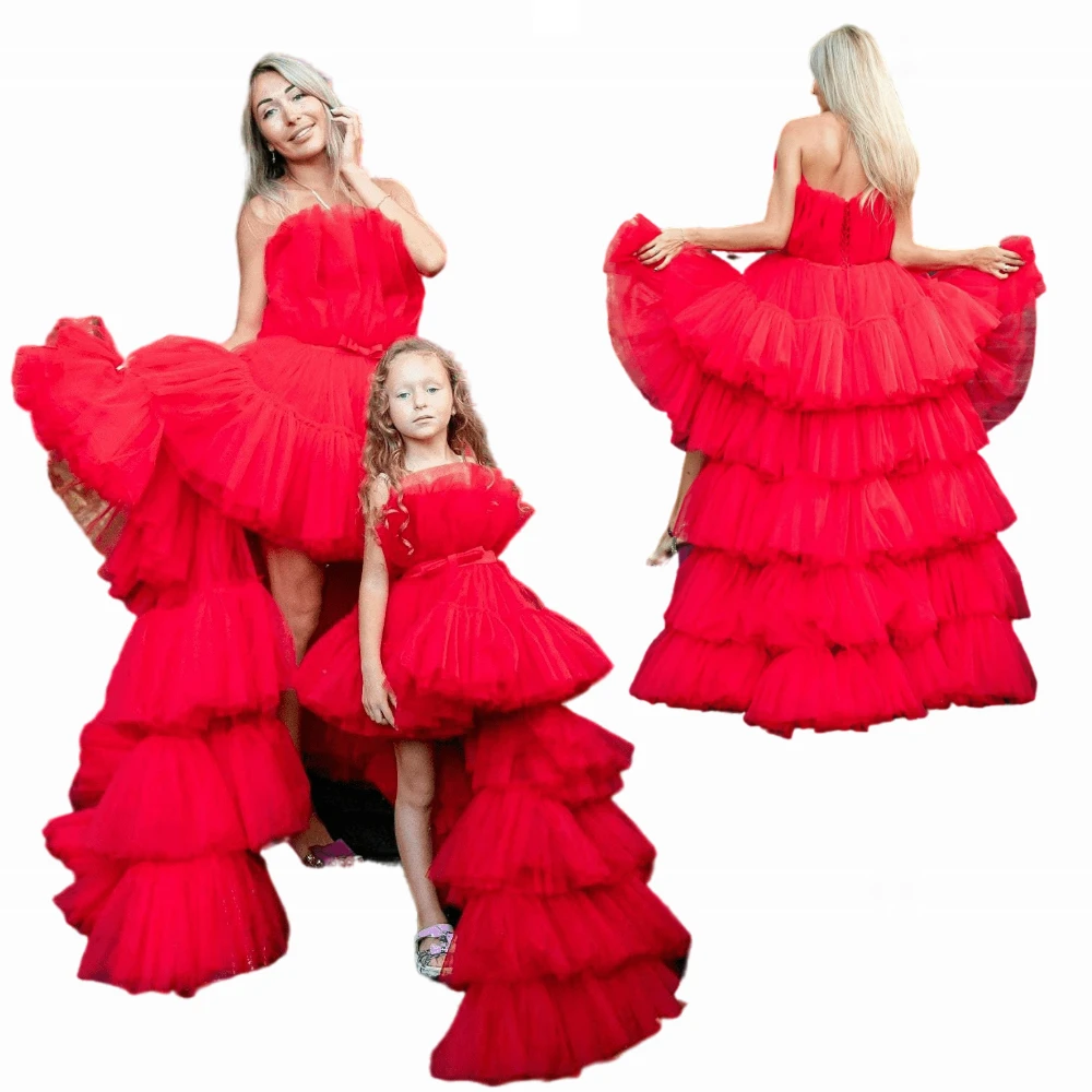 

Quinceanera Dresses High Low Tulle Dress Strapless Tiered Tutu Women Formal Dresses Evening Gowns Birthday Graduation Ball Gown