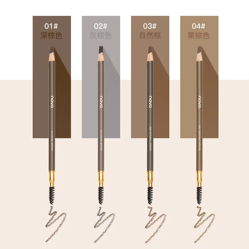 NOVO natural shaping machete eyebrow pencil easy to color three-dimensional fog eyebrow double head eyebrow pencil