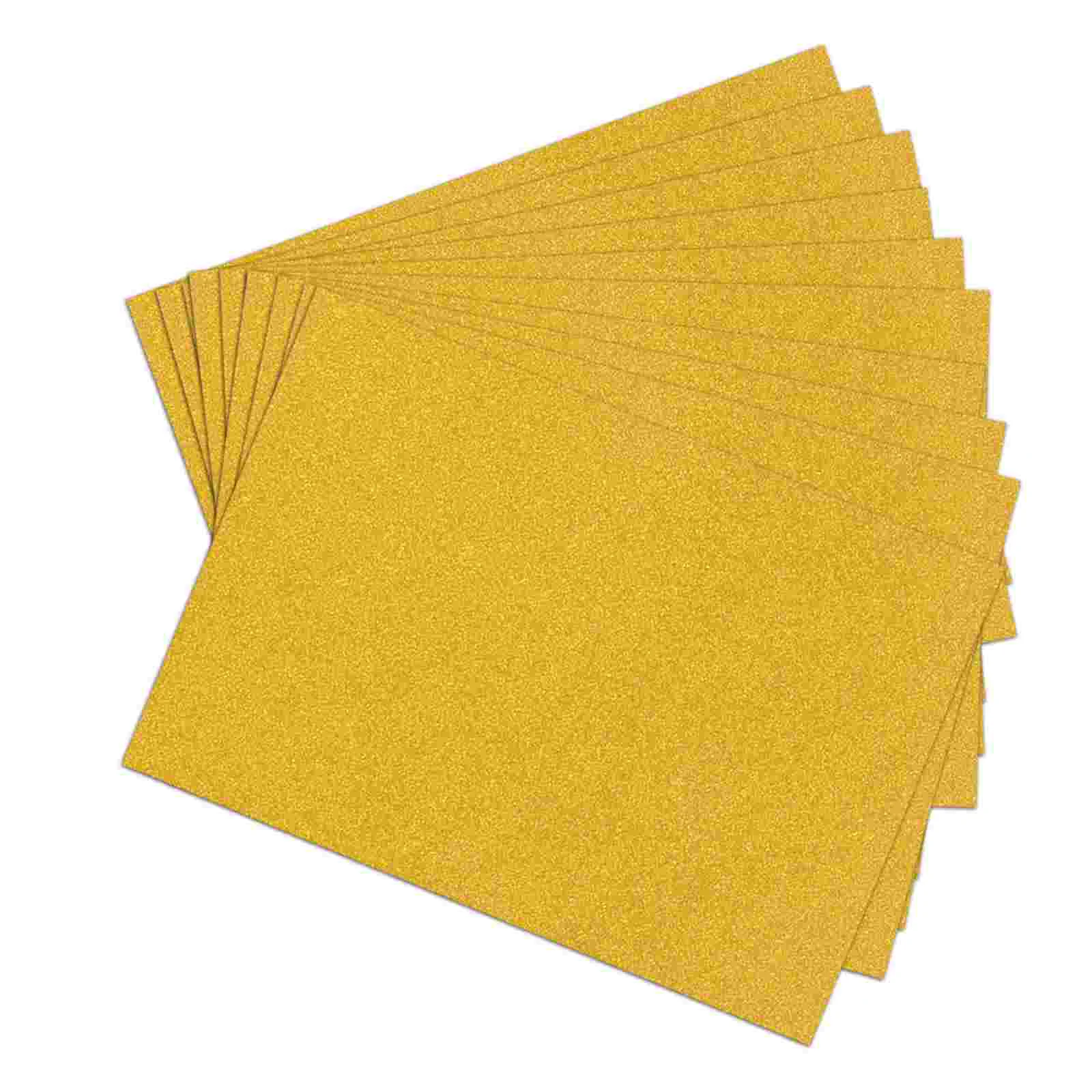 10pcs A4 Sheets Glitter Cardstock Making Diy Material Sparkling Craftwork Scrapbooking (Gold) Glitter paper