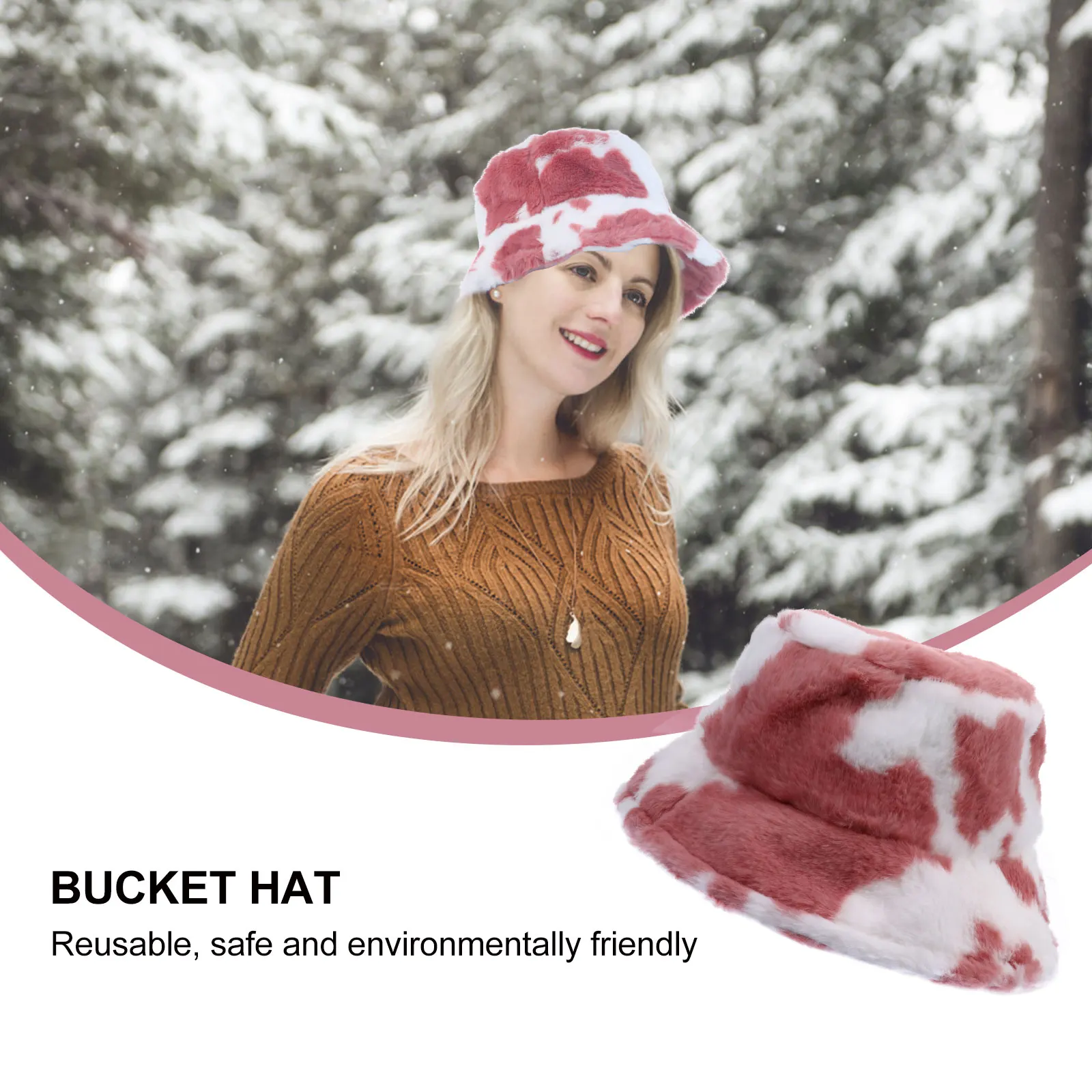 

Printing Warm Bucket Hat Miss Fuzzy Hats for Woman Adult Stylish Fisherman