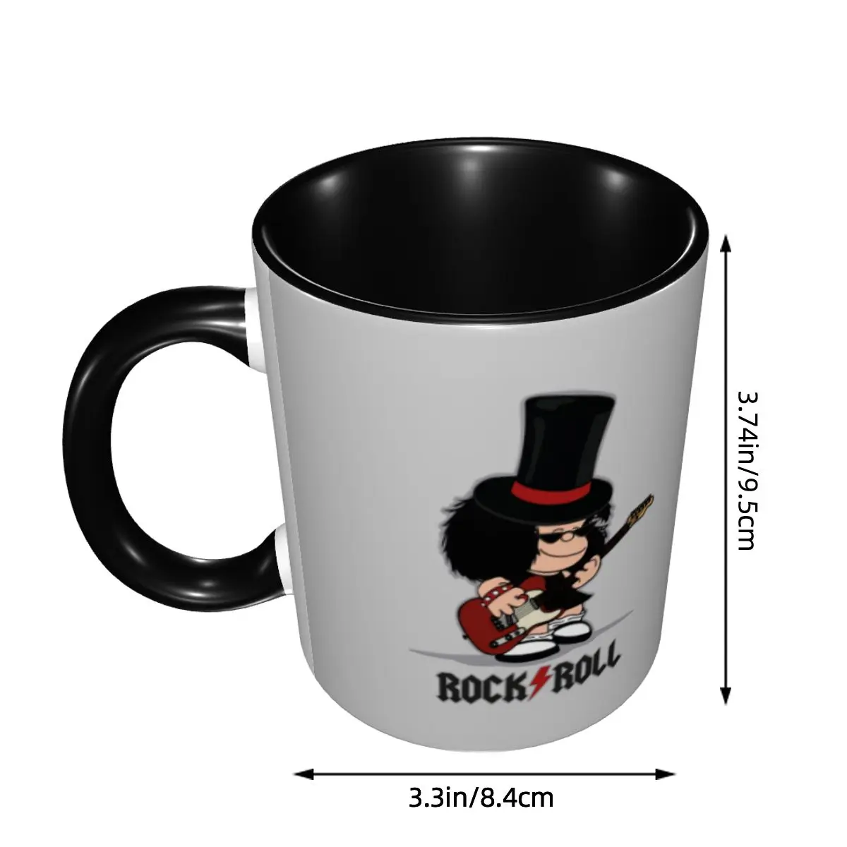 Personalized Comic Mafalda Rock Guitar Mug DIY Cartoon Quino Manga Ceramic Milk Tea Coffee Cups