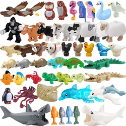 MOC City Animal Building Block Model Character Farm Accessories Goose Pig Dog Orangutan Cheetah Shark Zoo Brick Toy Gifts X014