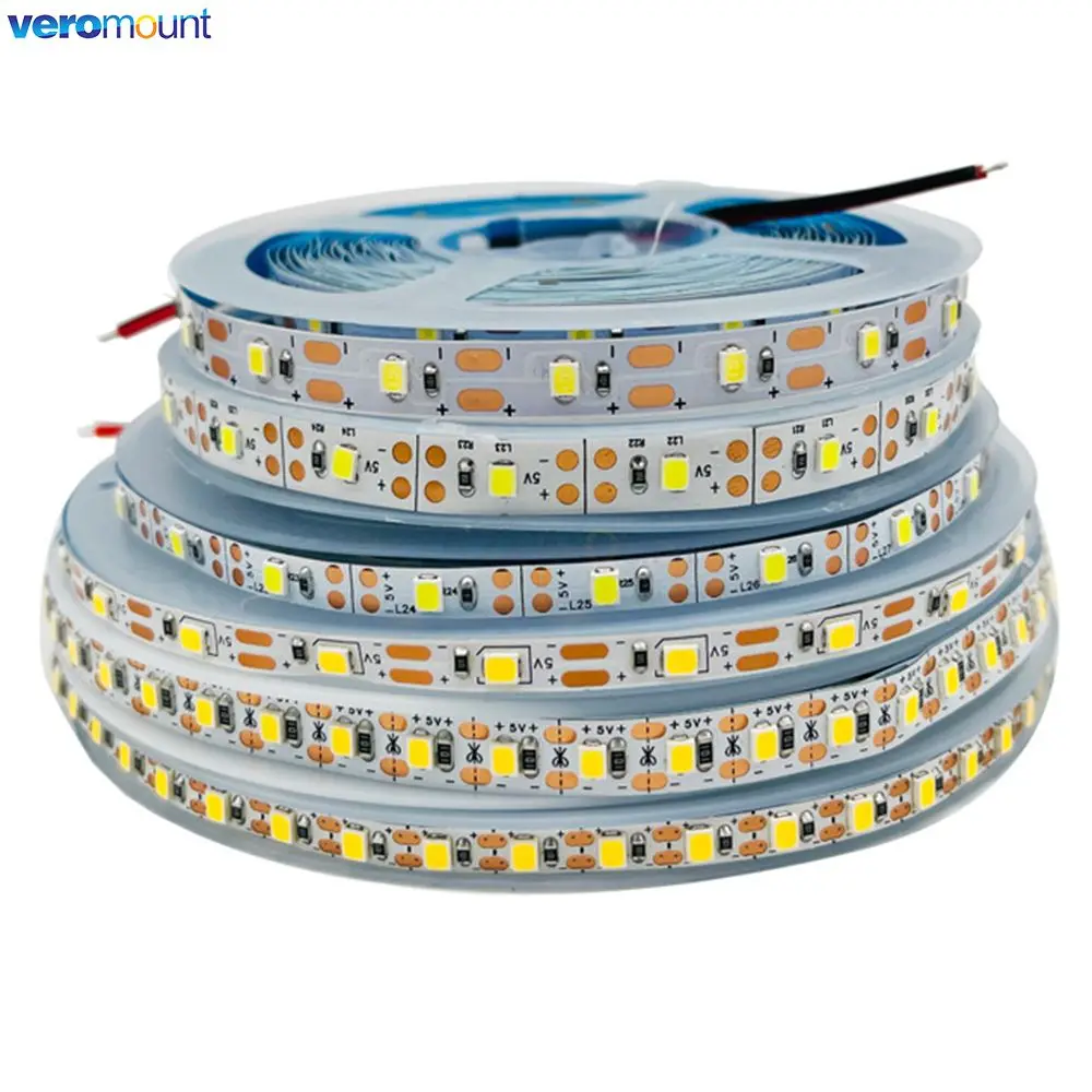 5m 300LEDs 600LEDs 2835 LED Strip DC 5V 60LEDs/m 120LEDs/m Home Lamp Strip Flexible Cuttable Soft Lamp Bar 5mm 8mm Width PCB