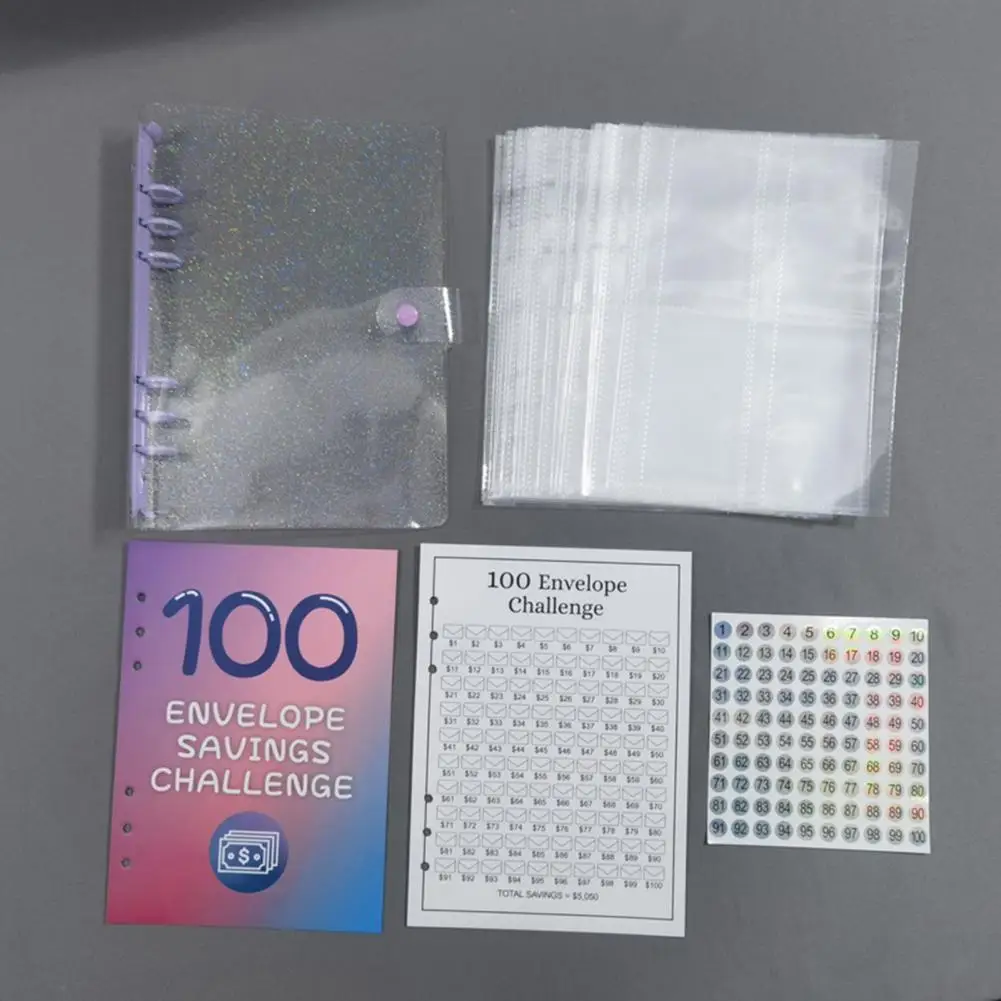 Envelopes com Glitter, Kit de Poupança, 100 Dias