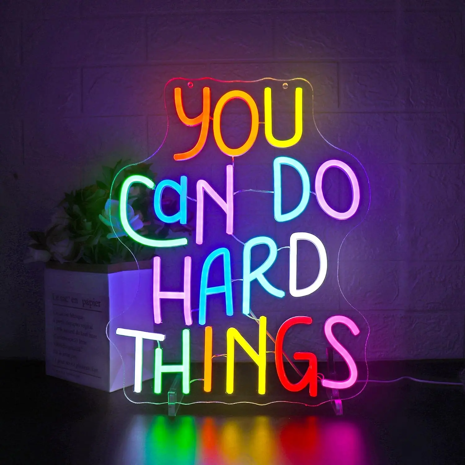 

Неоновая вывеска «Ты сможешь справиться с трудными задачами», настенный светильник, USB LED неоновая подсветка для декора класса, вечеринки, бара, игровой комнаты, спальни, подарок