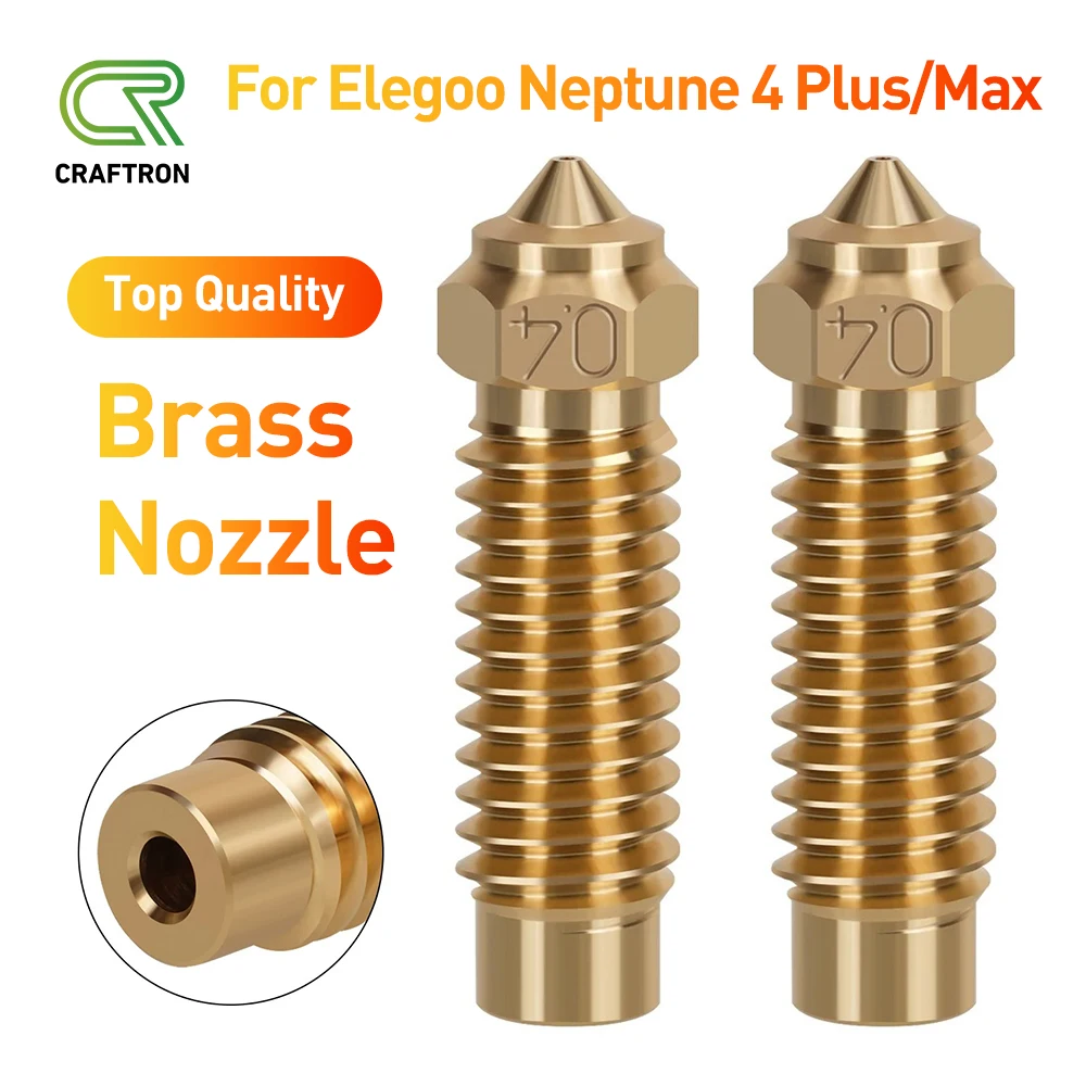 

Suitable for Elegoo Neptune 4 Plus/Max high quality brass nozzles 0.4/0.6/0.8 mm 1.75mm filament high-speed nozzle