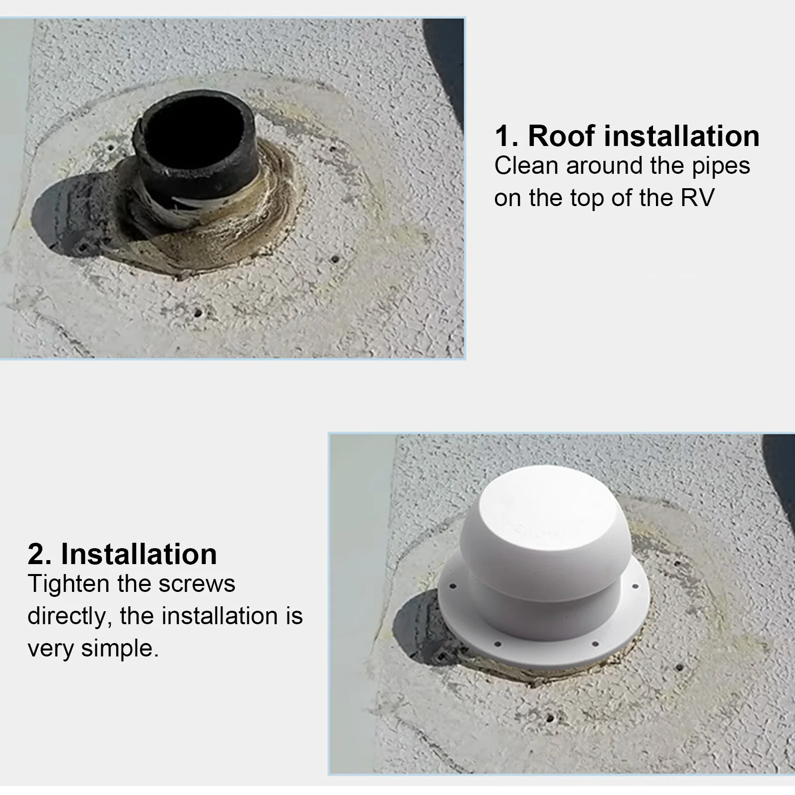 تهوية الفطر المستديرة RV سهلة التركيب 155 مم تبادل الهواء المحسن RV سقف تنفيس تشوه برهان لليخوت #3