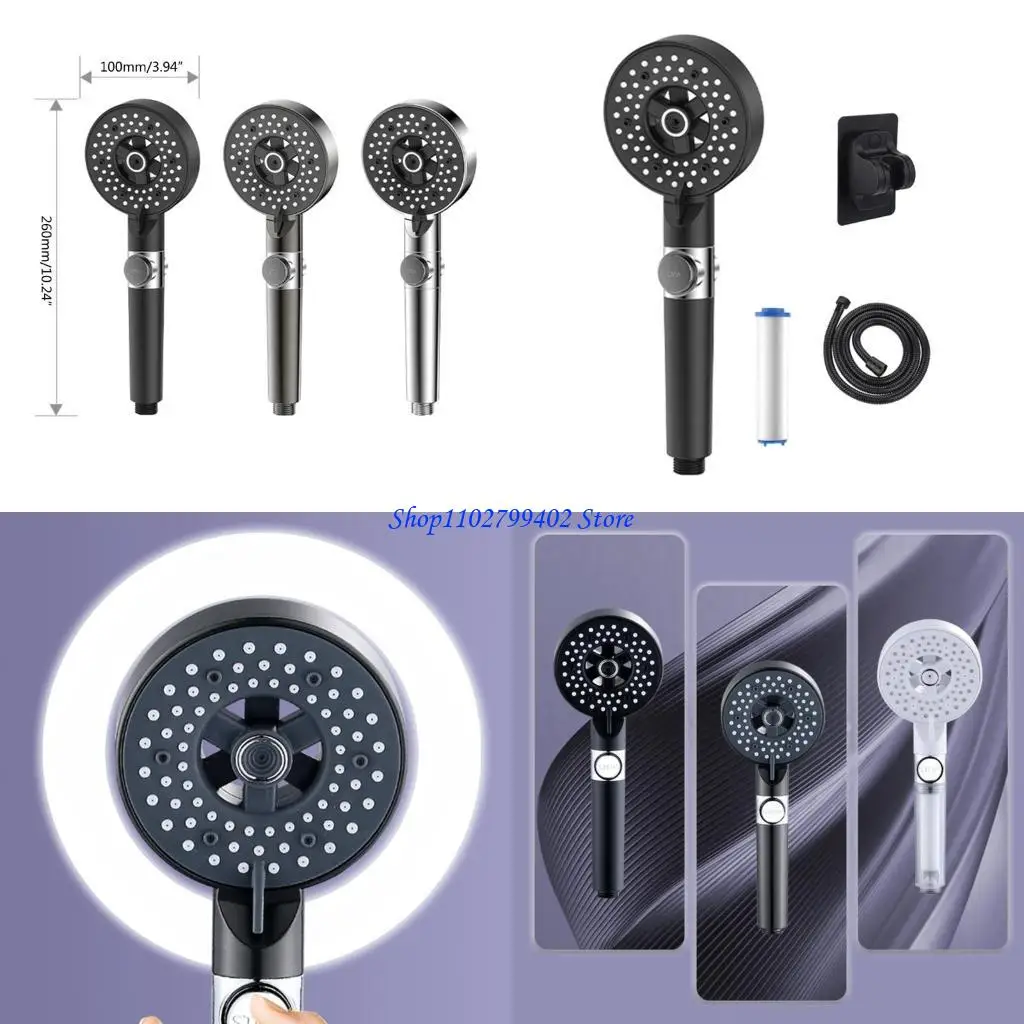 

547F Versatile Handheld Shower Head set Easy to Install Convenient Stop Button Hand