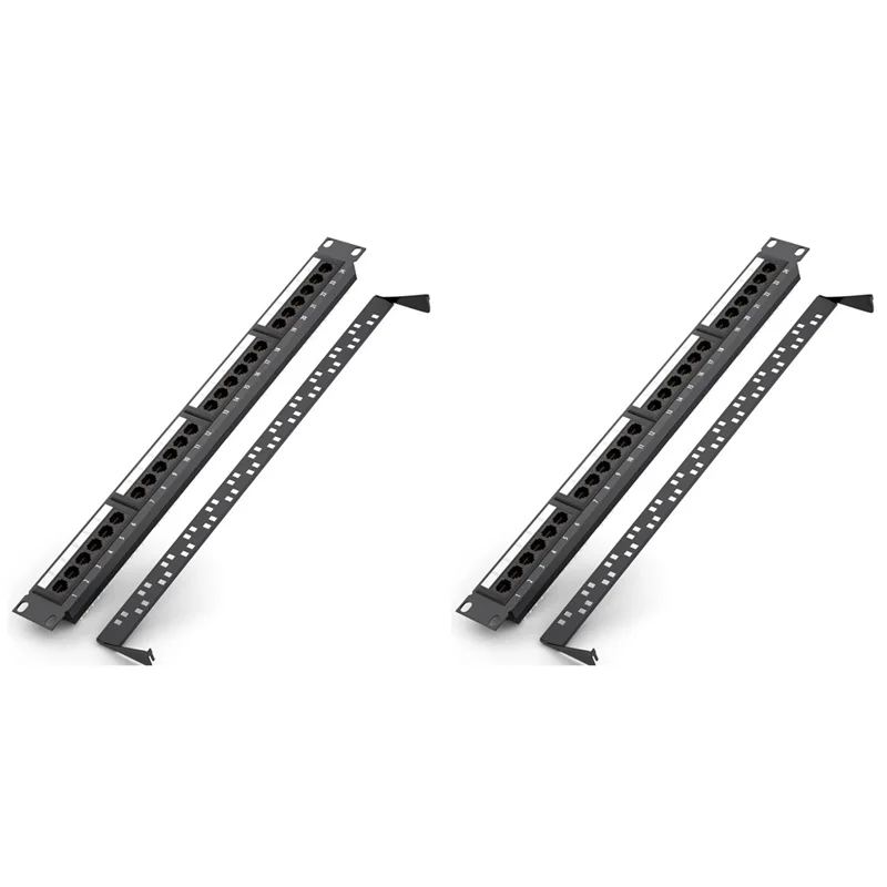 

TA-2X 24 Ports CAT6 UTP RJ45 Patch Panel 19 Inch 1U Cable Frame Faceplate Rack Mount 50U Gold Plated, Rear
