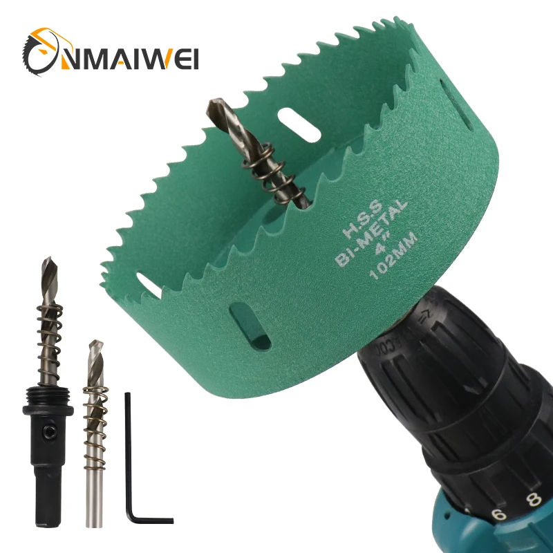 

51/76/102mm Set of Bi-Metal Hole Saw with Drill Bits & Arbor Hole Saw for Metal Drilling PVC Board and Plastic Plate DIY Tool