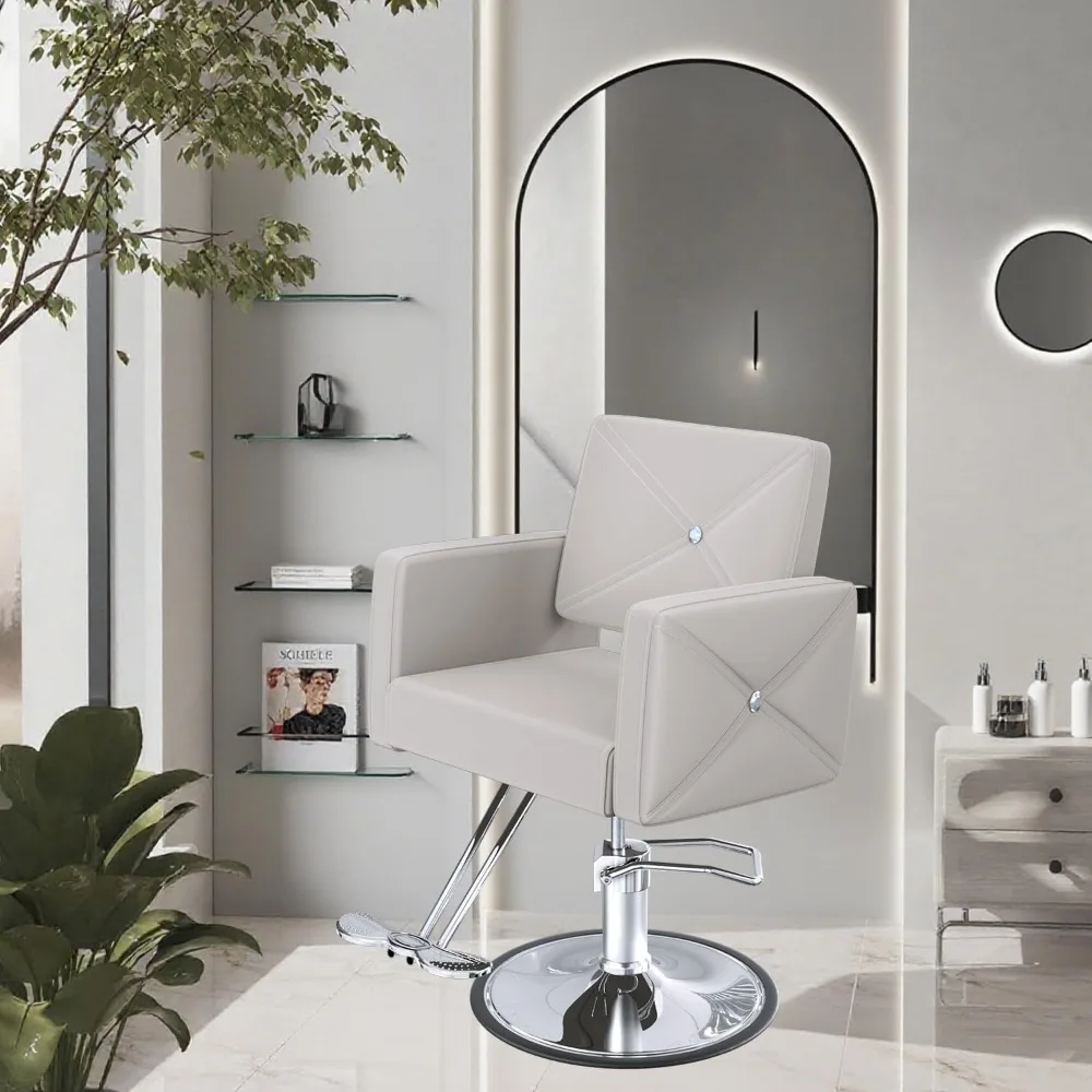 كرسي مصفف بمضخة هيدروليكية شديدة التحمل بسعة 350 رطل مع 360 درجة °   ارتفاع دوار وقابل للتعديل لصالونات الشعر