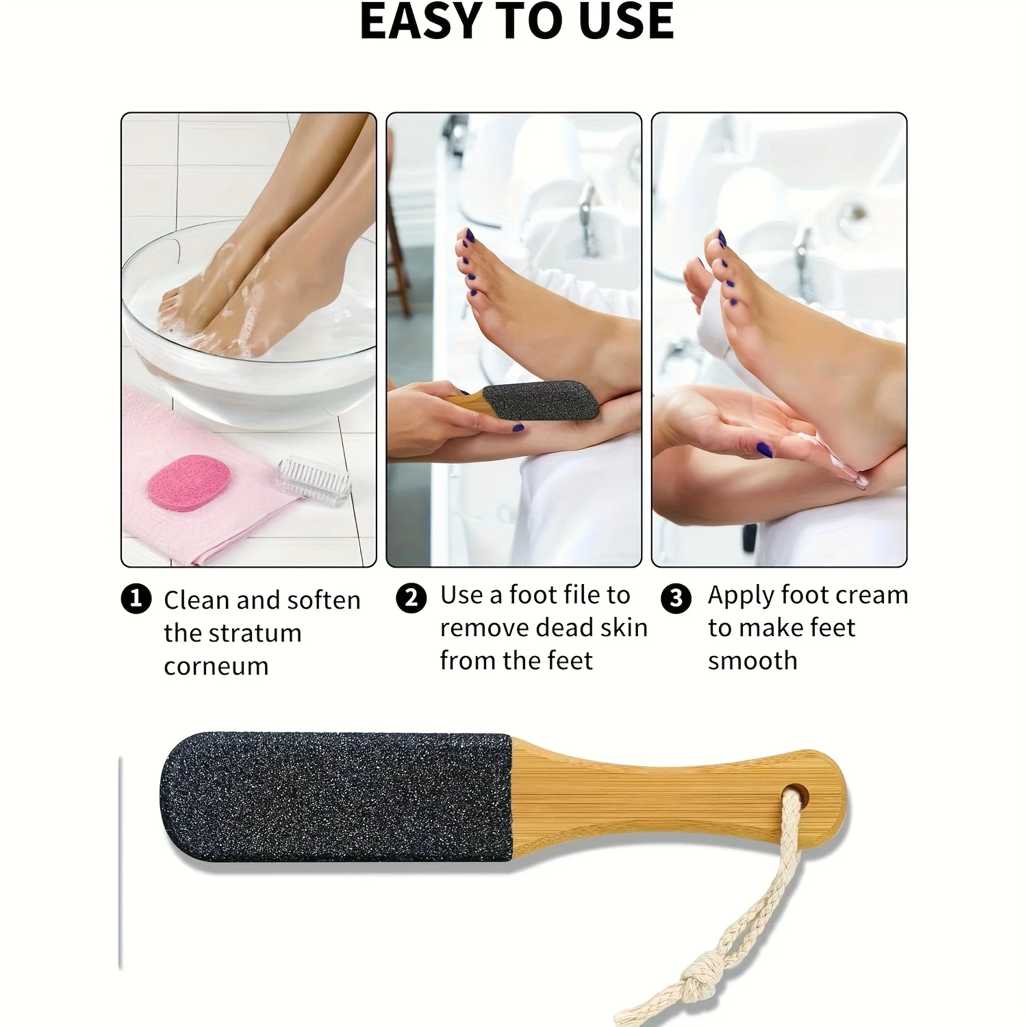 2pcs powerful exfoliating file - Super thick and super thin double-sided foot care tool, salon-level home foot care set