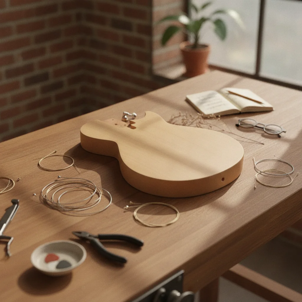 Guitar Body Blank DIY Guitar Body with Cutaway Natural Tonal Acoustic Resonance Standard Size for Luthiers, Luthiery, Workshop