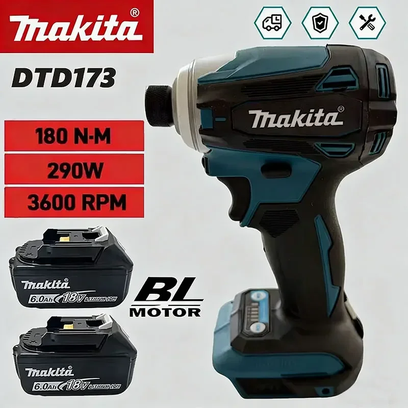 

Makita DTD173 18V Cordless Impact Driver 180Nm Brushless Motor Electric Drill Wood/Bolt/T-Mode Wireless Drill Household Tool