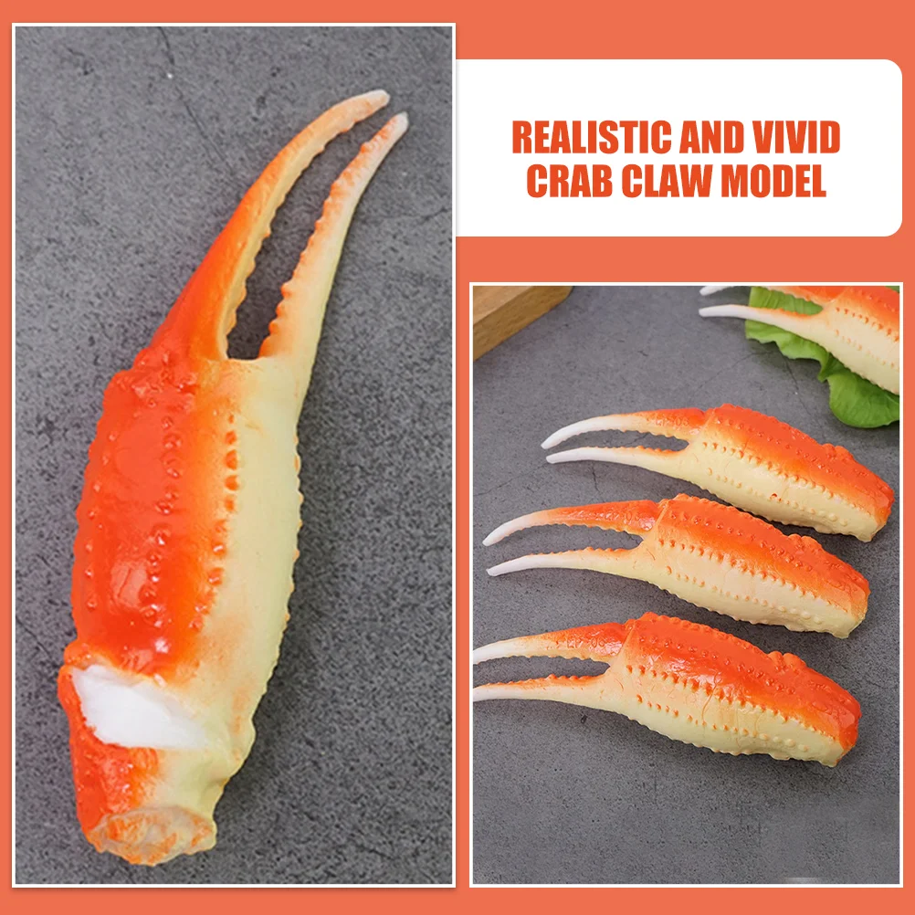 3pcs Simulation Crab Claw Model Realistic Crab Claw Decoration Crab Claw Photo Prop Lifelike Crab Claw