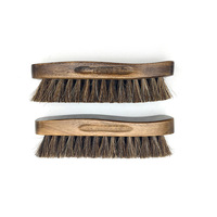 The Wooden Handle Feels Comfortable. Home-use Hemu Small Wave Boat-shaped Horse Hair Shoe Brush