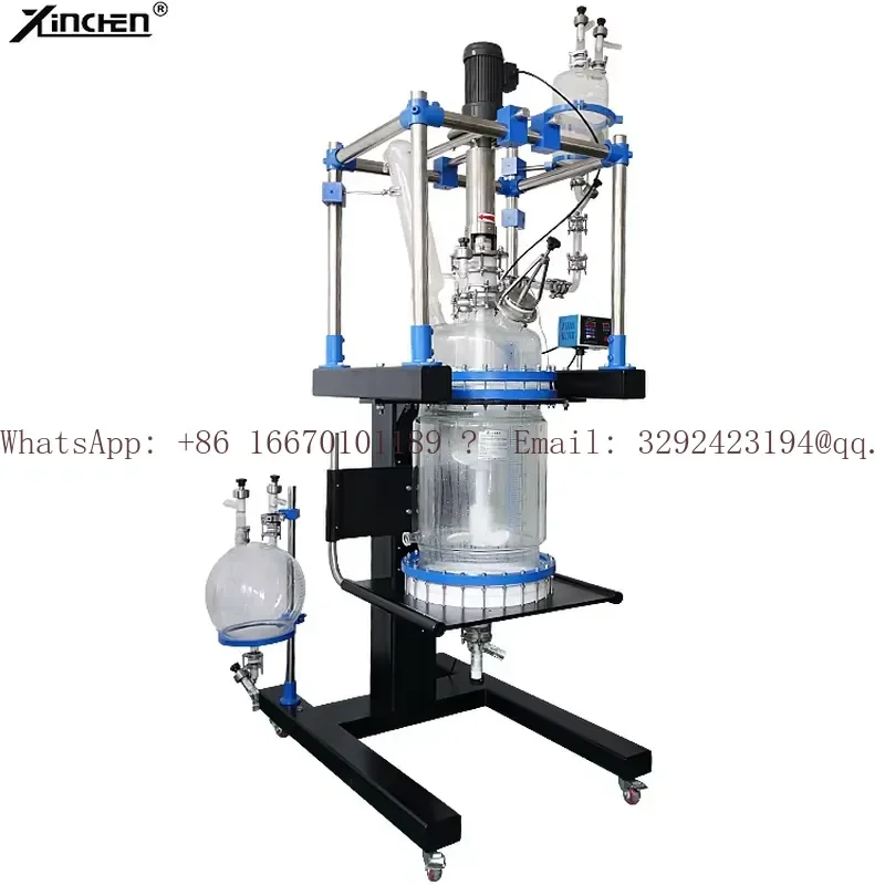 Laboratory Bioreactor Filter Cryatallization Single Double Layer 20L 10 Liter 5L 50L 100Liter 200 Liter Jacketed Glass