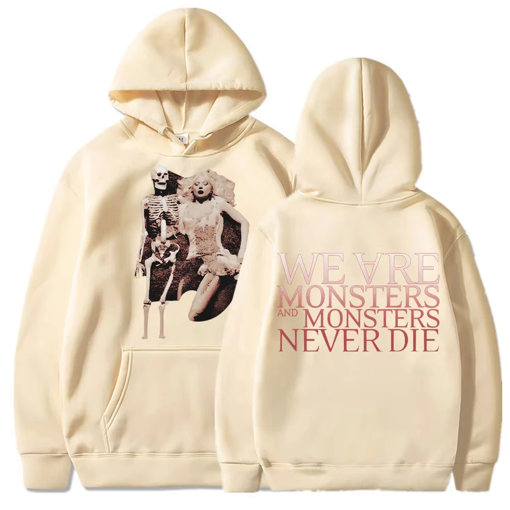 ليدي غاغا The Mayhem Ball Tour ريترو طباعة هوديي القوطية الهيب هوب العصرية الخريف/الشتاء الرجال هوديي