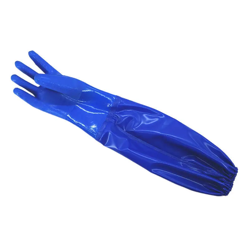 Waterproof gloves lengthened and thickened anti-slip wear-resistant aquatic industry oil-proof labor protection gloves