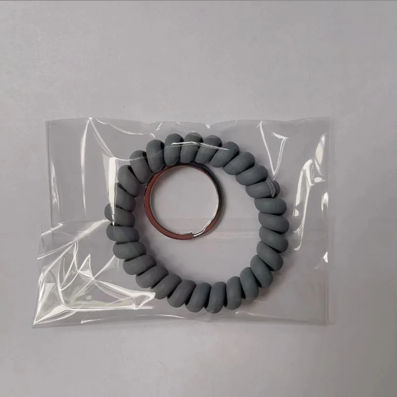 2PCS Stretchable Wristband Wristlet Keychain Spring Flexible Spiral Wrist Band Bracelet Key Holder for Gym Pool ID Badge Sports