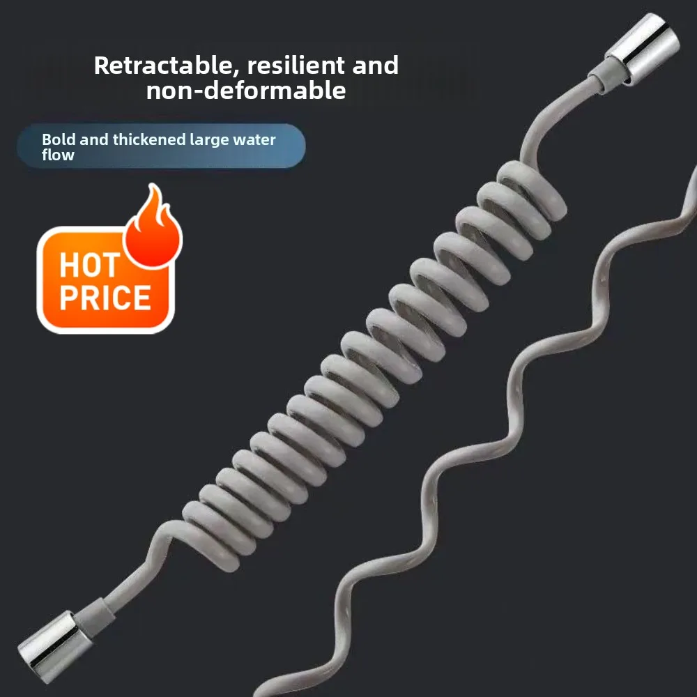 2/3/5M Hower Hose Plumbing Air Compressor Hose Flexible Retractable Spring For Bathroom Shower Head Toilet Bidet Pipe Spiral