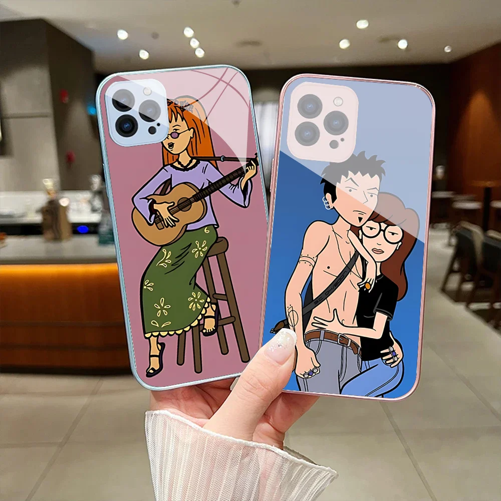 Cartoon D-Daria Phone Case For IPhone 15 14 13 12 Mini 11 Pro Max X XS XR 6 7 8 SE Plus Glass Hard Cover