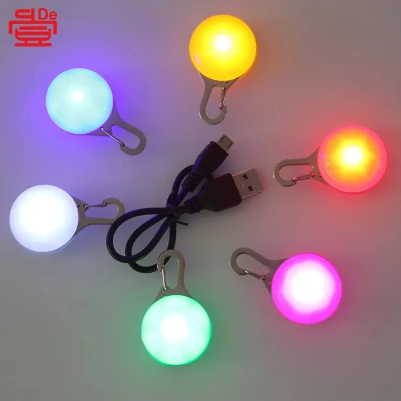 USB charging dog luminous pendant, night dog walking anti-lost flash tag LED pet luminous pendant