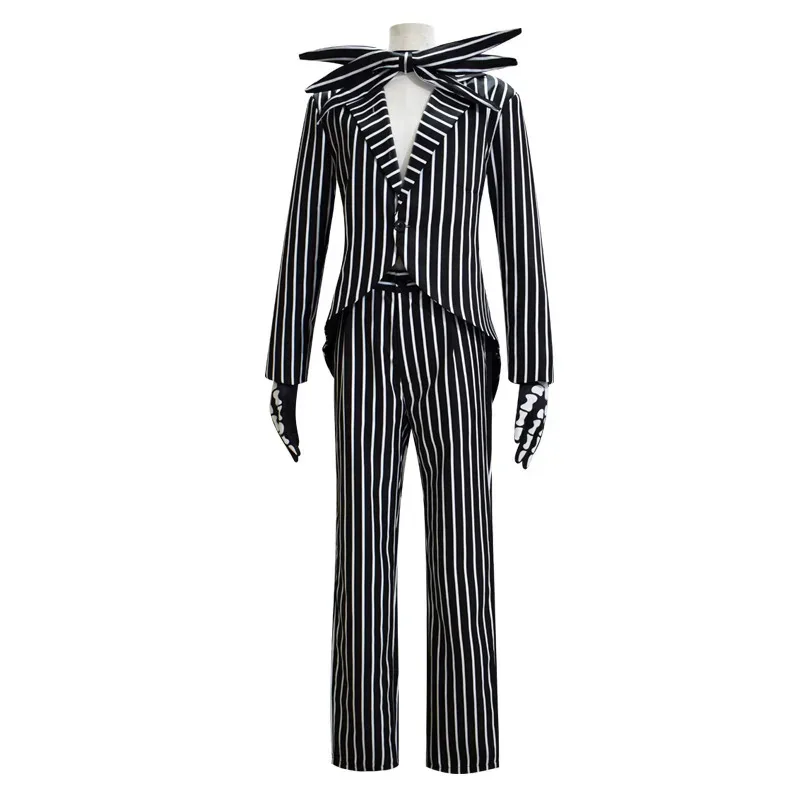 Men Women Movie The Nightmar Before Christmas Jk Skellington Cosplay Costumes Outfits Dress Coat Carnival Party Xmas Clothes
