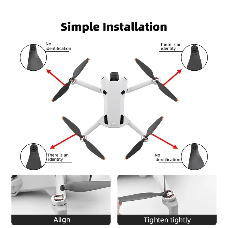 8PCS Propeller Props Blade Replacement for DJI Mini 4 Pro Drone  Accessory Light Weight Wing Fans