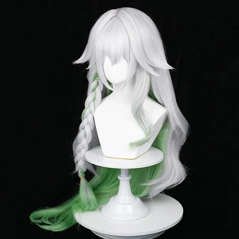 Nahida parrucca Genshin Impact Nahida Cosplay The Greater Lord Rukhadevata Genshi Impact Nahida parrucche Ear Costume di Halloween per le donne