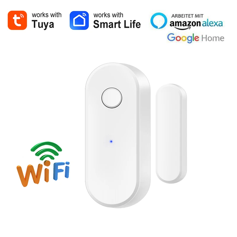 Capteur de porte WiFi Tuya pour maison intelligente, détecteur de fenêtre d'ouverture et de fermetur