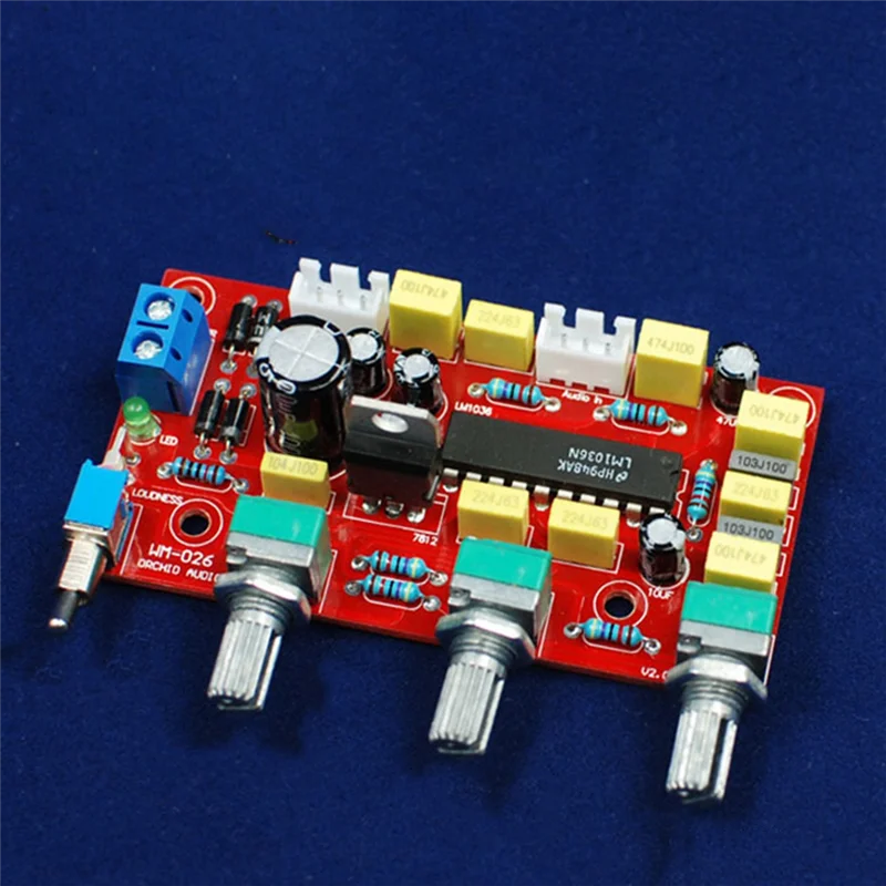 Lm1036 Op-Amp Hifi Pre Amplifier Preamplifier Volume Tone Treble Bass Loudness Control Board Preamp Finished