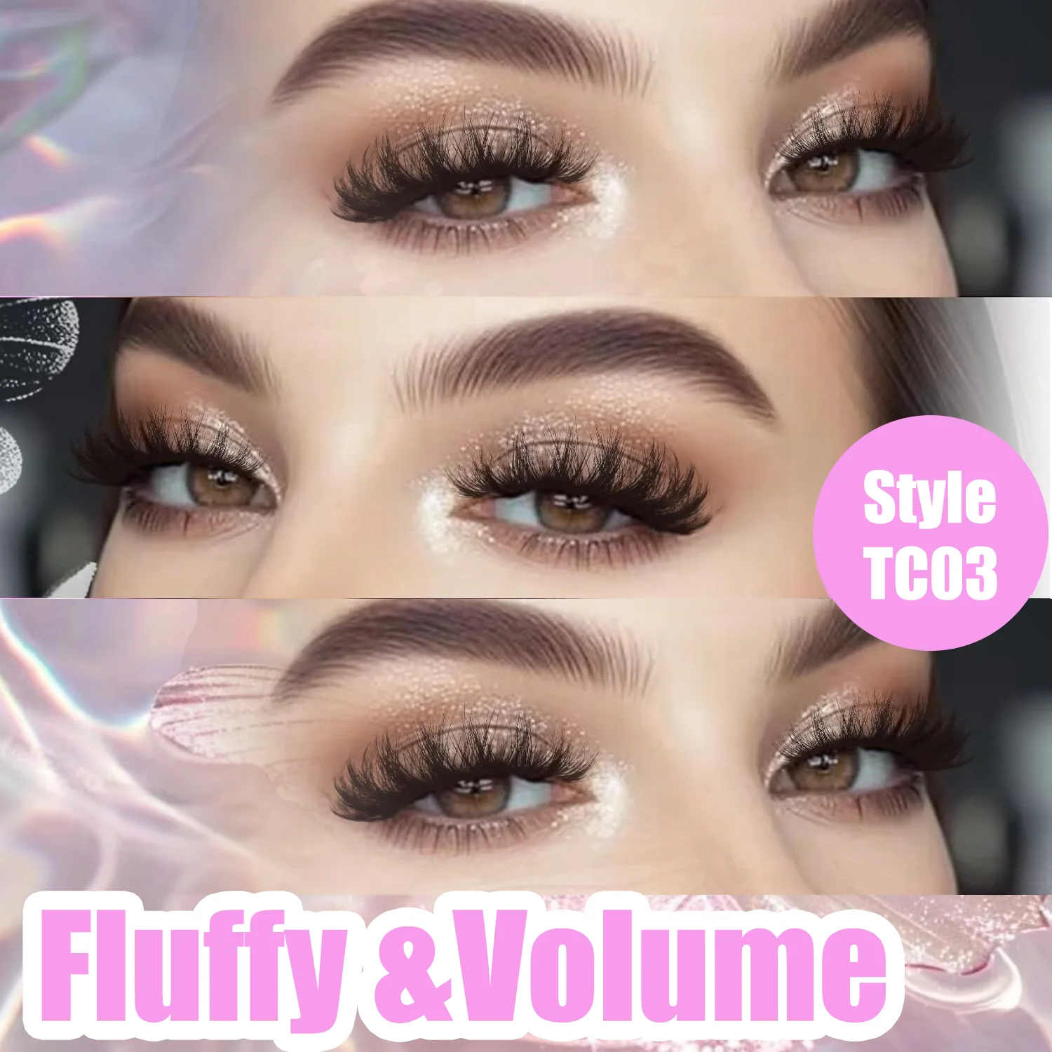 7 أزواج من رموش المنك الصناعية الطبيعية ثلاثية الأبعاد رموش المنك الناعمة الرموش الصناعية عبر فوضوي كثيفة رموش تمديد ماكياج مع أدوات الغراء #3