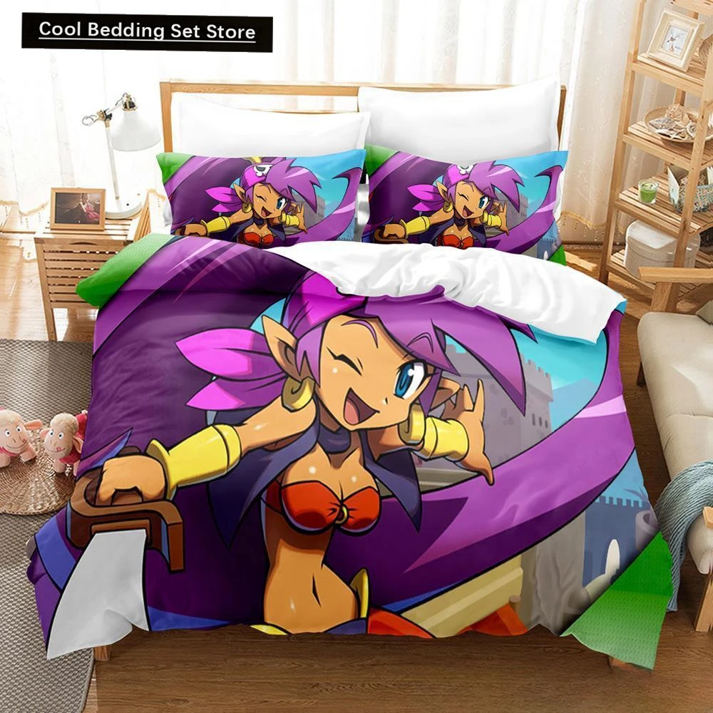 

New Shantae Half-Genie Hero Bedding Set Single Twin Full Queen King Size Bed Set Adult Kid Bedroom Duvetcover Sets 3D Anime Game