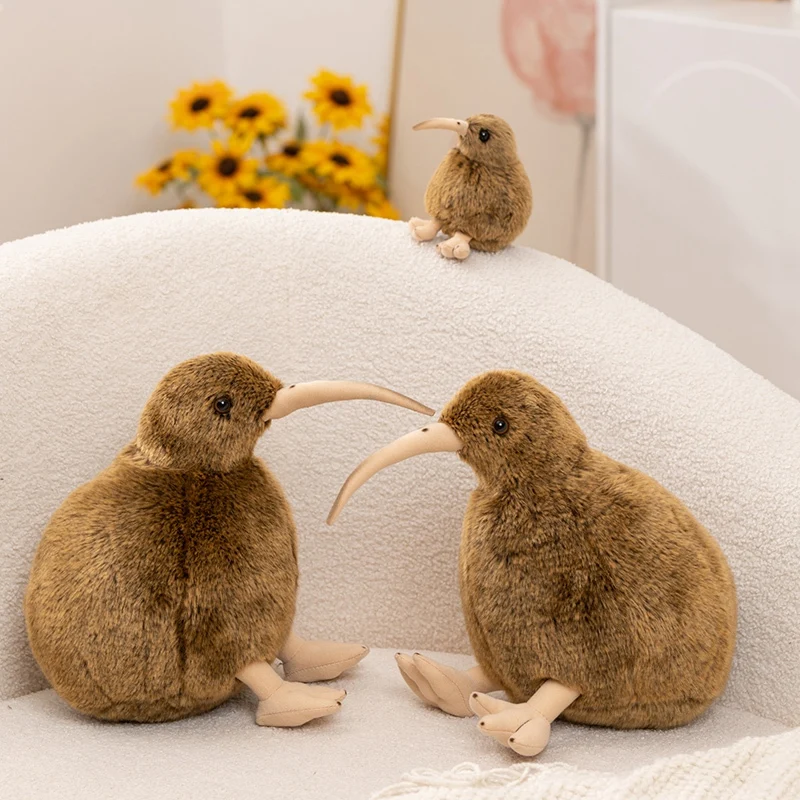 Leuke 12/28 cm Huisdier Simulatie Kiwi Speelgoed Vogel Figuur Pluche Dieren Poppen Zacht Decor Sierkussen Baby comfort Pop Verjaardagscadeautjes