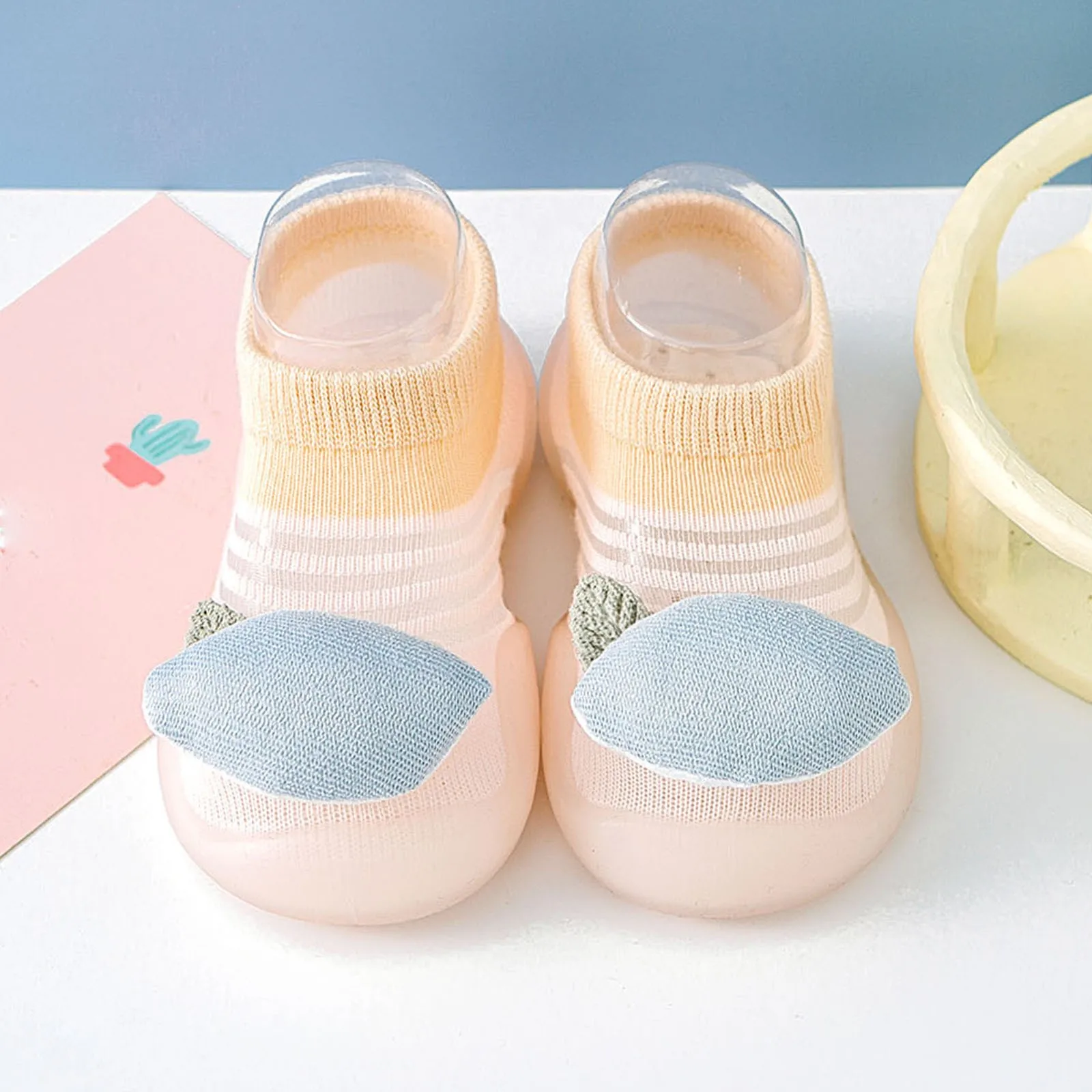 Children Mesh Breathable Socks Shoes Cute Pattern Colorblock Baby Comfortable Shoes Infant Toddler Soft Sole Rubber Sneakers