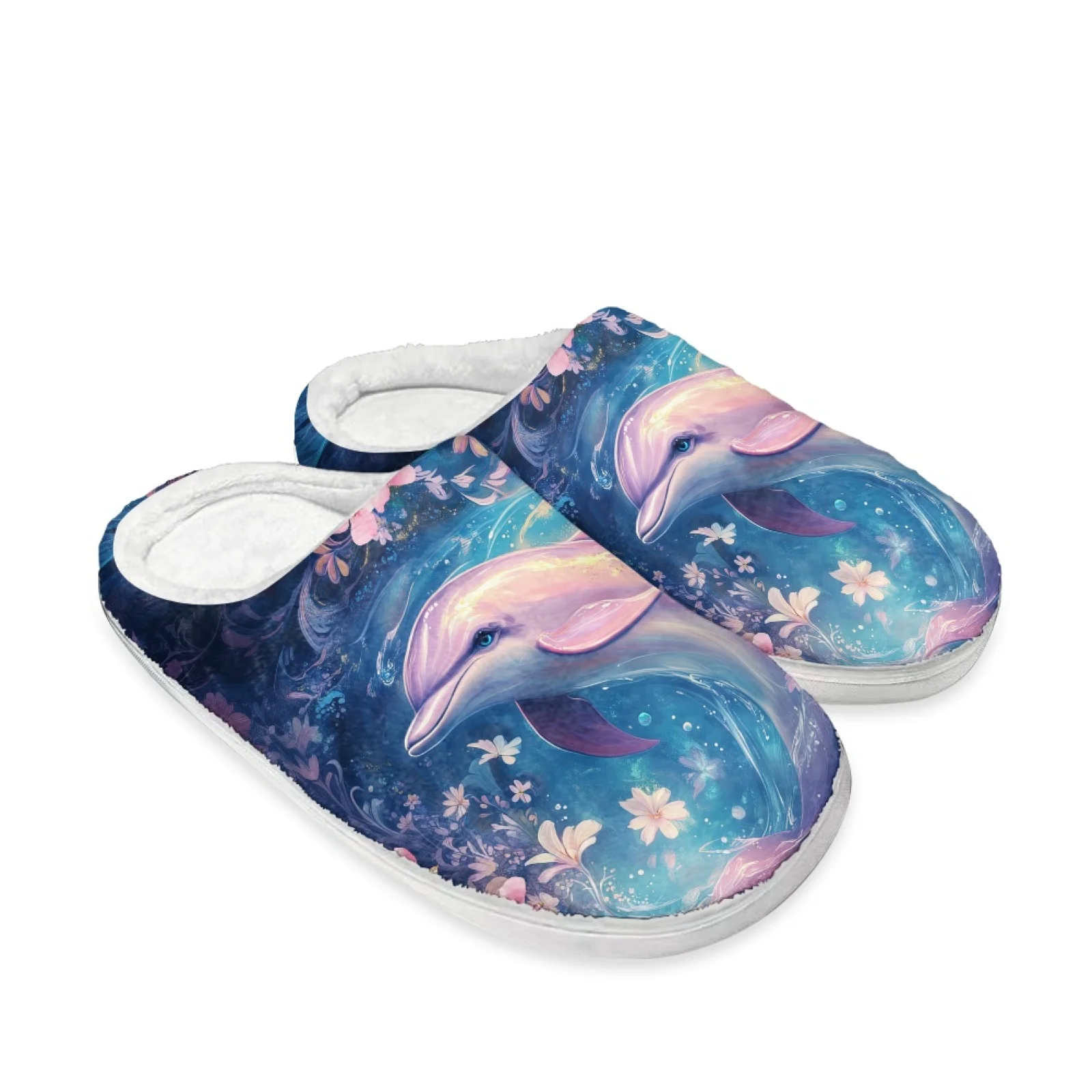 PENSTROLL Dolphin Cherry Fluffy Slippers House Slippers Non Slip Slippers For Elderly Women Slippers For Nurses After Shift