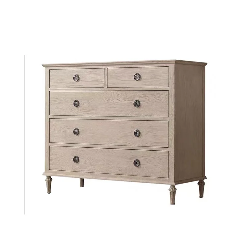 

RH American country solid wood six-chest cabinet small apartment bedroom storage drawer locker