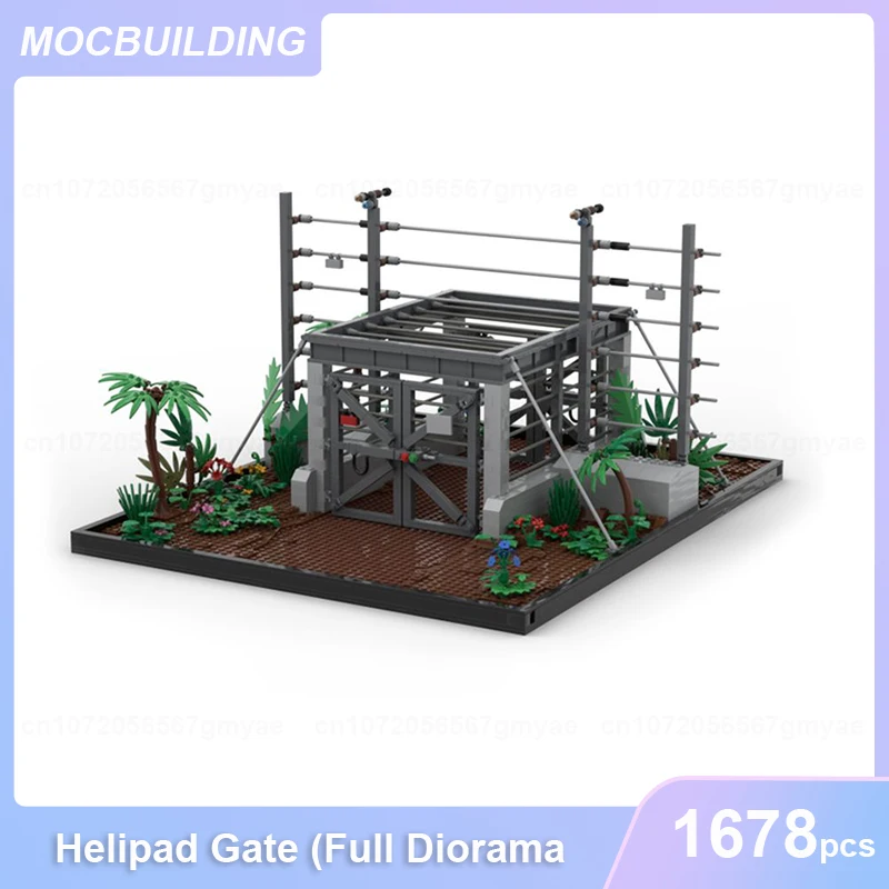 Raptor Pen & Helipad Gate MOC Building Blocks DIY Assemble Bricks Architecture Creative Display Collect Xmas Toys Gifts 3836PCS