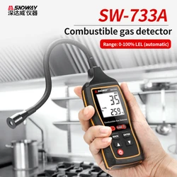 Rilevatore di Gas combustibile SNDWAY SW-733A propano CO esano metano indicatore di perdite porta analizzatore di Gas naturale 0-100% LEL con allarme