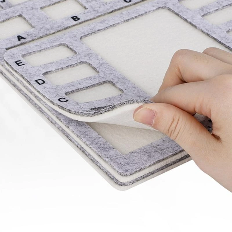 Bead Arrangement Tray with Slip Resistant Felt And Measurement Portable Beading MatFor Creative Crafting