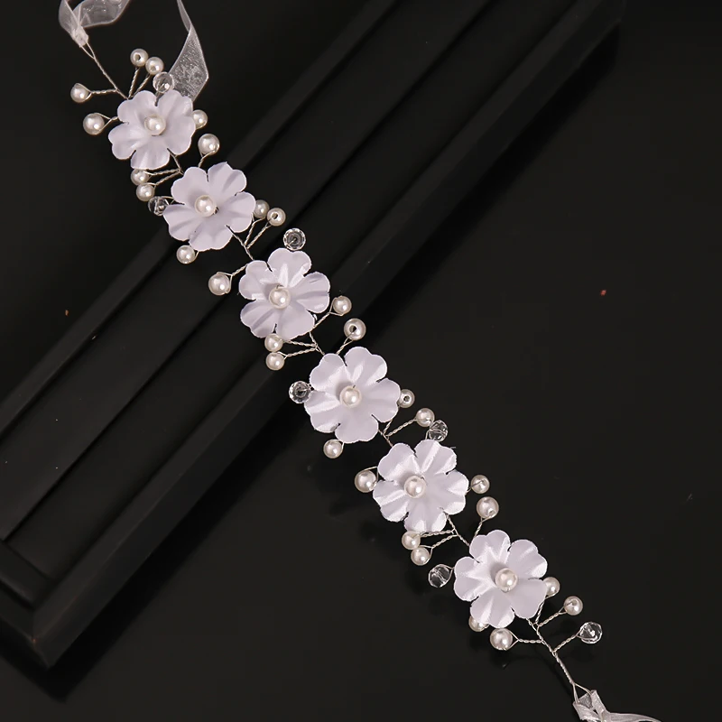 

New Wedding Hair Accessories Bride Pearl Head Band Silver Color Bride Flower Hair Accessories Princess Head Band Handmade Gift