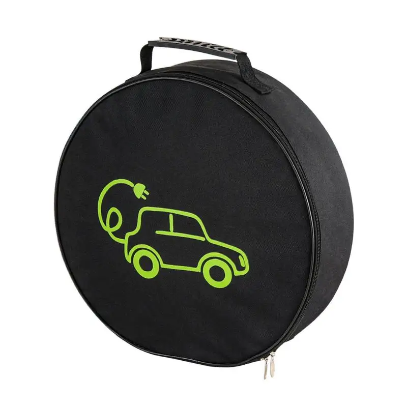 EV Cable Storage Bag Waterproof Round EV Charging Cords Organizer Carrier Cable Storage Accessories For Extension Cables EV