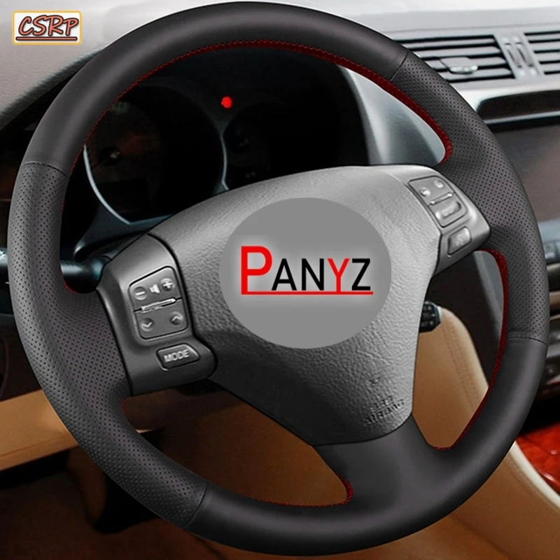 DIY Black Hand-stitched Steering Wheel Cover Artificial Leather Car Steering Wheel Covers For Lexus RX330 RX400h RX400 2004-2007