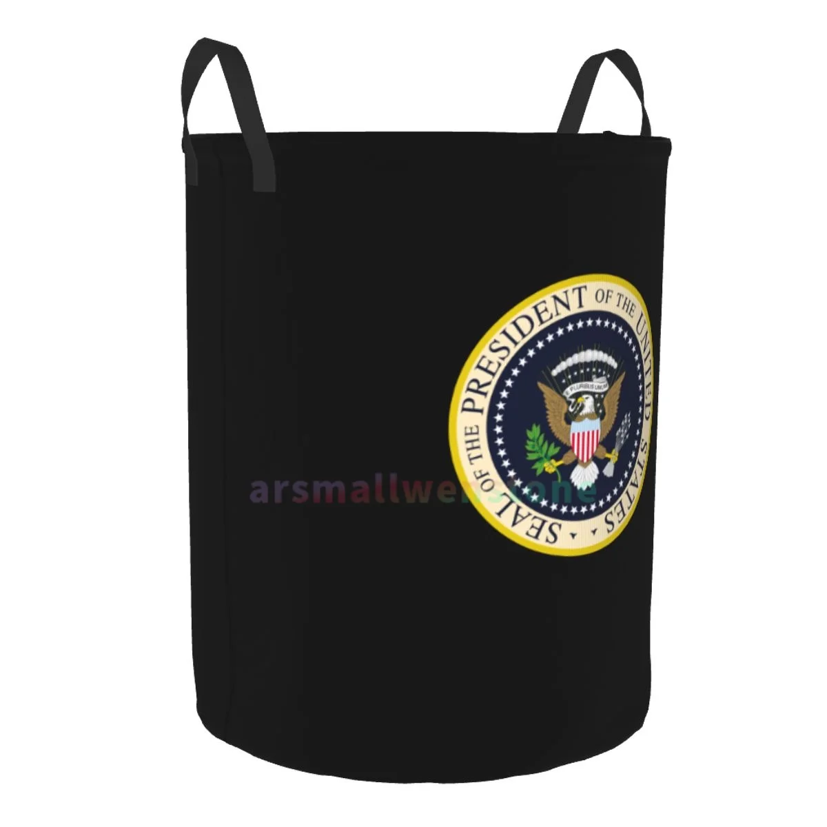 Seal Of The President Of The United States Round Laundry Hamper Storage Basket Toys Clothes Organizer Bin for Home Bathroom