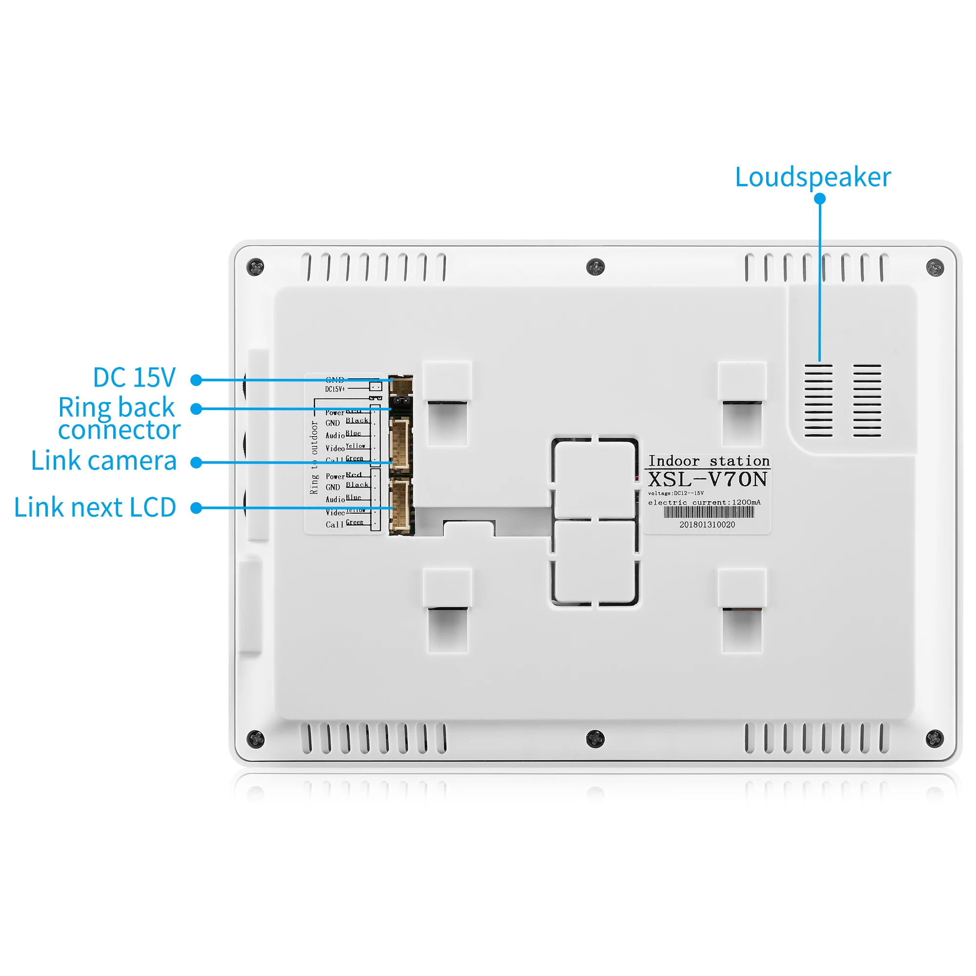 7 Inch Wired Video Door Phone Home Intercom for Apartment Street Doorbell Camera Call Panel Unlock Talk Waterproof