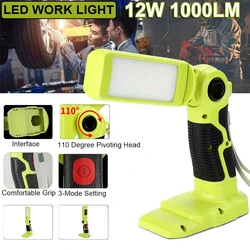 Cordless Flashlight for Ryobi 18V Li-ion Battery LED Work Light Hand Work Light Spotlight Outdoor Lamp Desk Lamp with USB