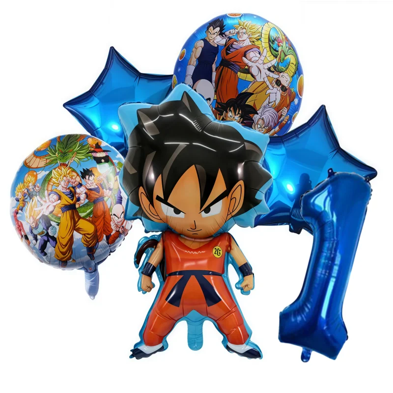 

1Set Dargon Ball Balloon 32 Inch Number Foil Balloons 1st Kids Blue Dargon Ball Theme Birthday Party Decorations Baby Shower Boy